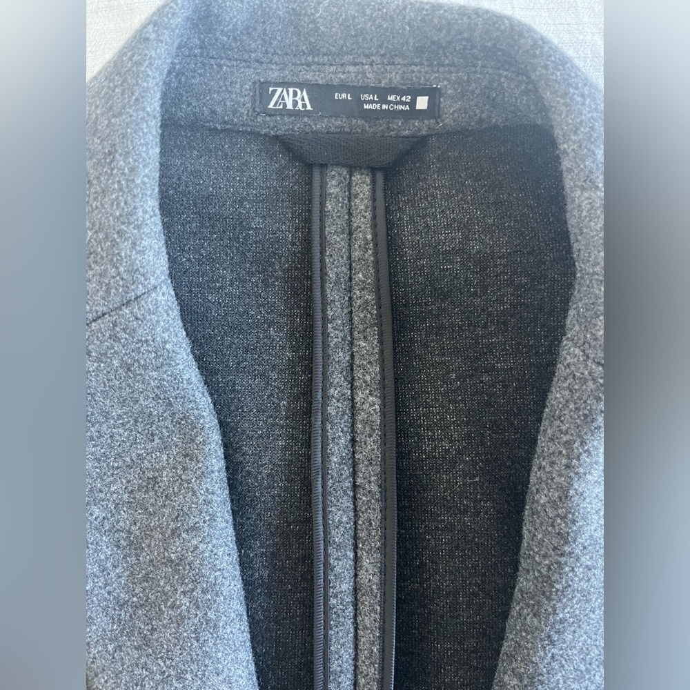 Zara Men’s size L grey peacoat jacket.
